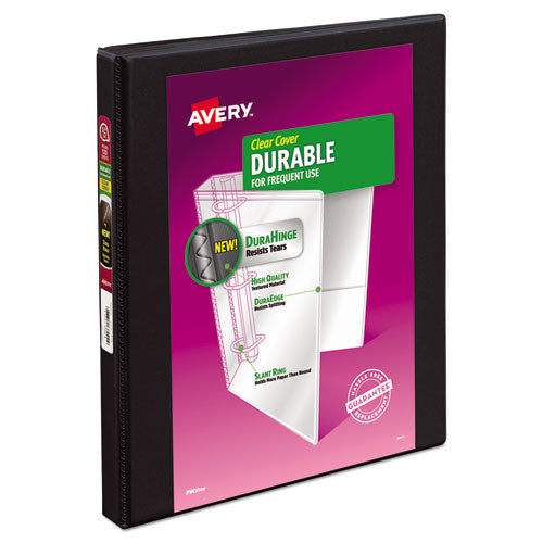 Image of Avery® Durable View Binder With Durahinge And Slant Rings, 3 Rings, 0.5" Capacity, 11 X 8.5, Black