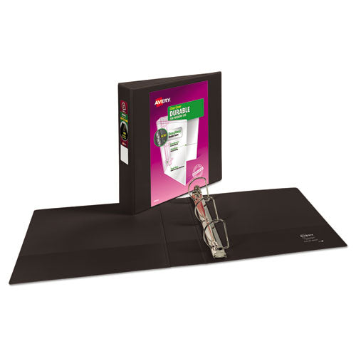 Image of Avery® Durable View Binder With Durahinge And Slant Rings, 3 Rings, 2" Capacity, 11 X 8.5, Black
