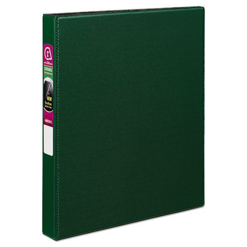 Image of Avery® Durable Non-View Binder With Durahinge And Slant Rings, 3 Rings, 1" Capacity, 11 X 8.5, Green