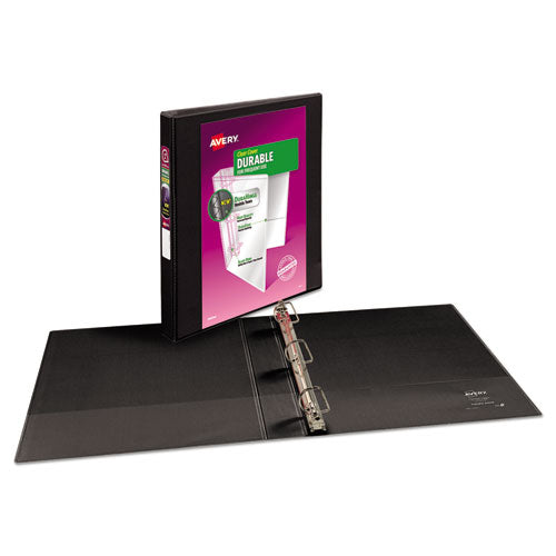 Image of Avery® Durable View Binder With Durahinge And Slant Rings, 3 Rings, 1" Capacity, 11 X 8.5, Black
