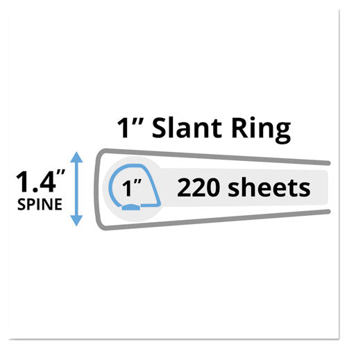 Image of Avery® Durable View Binder With Durahinge And Slant Rings, 3 Rings, 1" Capacity, 11 X 8.5, White