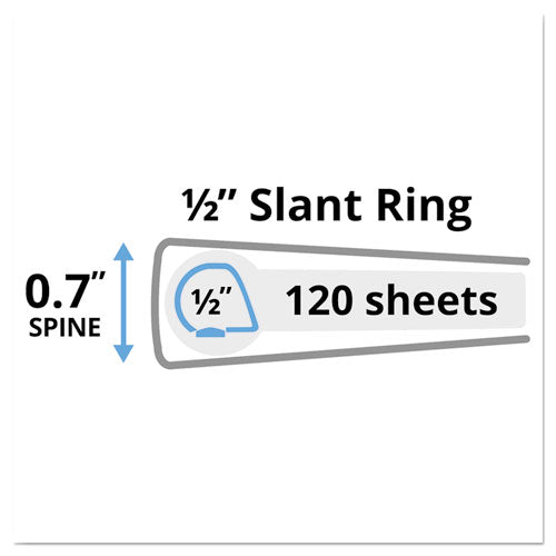 Image of Avery® Durable View Binder With Durahinge And Slant Rings, 3 Rings, 0.5" Capacity, 11 X 8.5, White