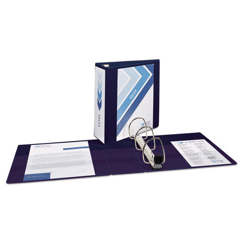 Image of Avery® Heavy-Duty View Binder With Durahinge And Locking One Touch Ezd Rings, 3 Rings, 4" Capacity, 11 X 8.5, Navy Blue