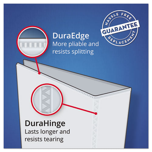 Image of Avery® Heavy-Duty Non Stick View Binder With Durahinge And Slant Rings, 3 Rings, 2" Capacity, 11 X 8.5, Light Blue, (5501)