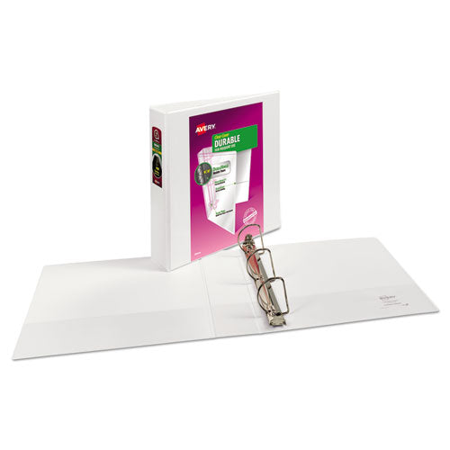 Image of Avery® Durable View Binder With Durahinge And Slant Rings, 3 Rings, 2" Capacity, 11 X 8.5, White