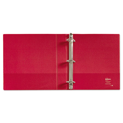 Image of Avery® Durable Non-View Binder With Durahinge And Slant Rings, 3 Rings, 1.5" Capacity, 11 X 8.5, Red