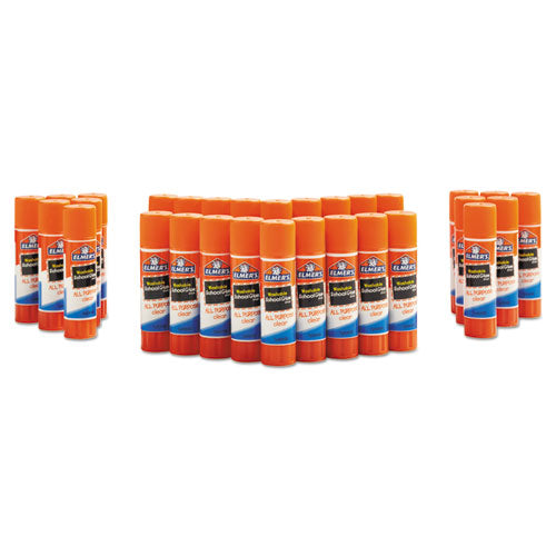 Image of Elmer's® Washable School Glue Sticks, 0.24 Oz, Applies And Dries Clear, 30/box