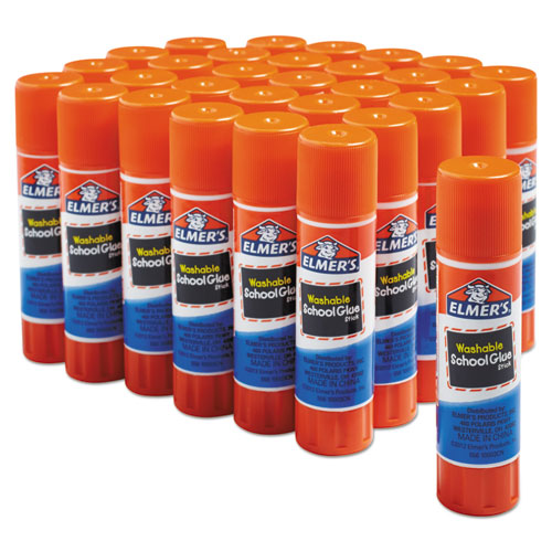Image of Elmer's® Washable School Glue Sticks, 0.24 Oz, Applies And Dries Clear, 30/box