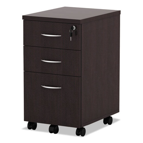 Image of Alera® Alera Valencia Series Mobile Pedestal File, Left/right, 3-Drawer: Box/box/file, Legal/letter, Espresso, 15.88 X 20.5 X 28.38