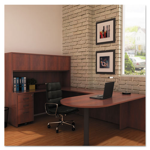 Image of Alera® Alera Valencia Series Mobile Pedestal File, Left/right, 3-Drawer: Box/box/file, Legal/letter, Cherry, 15.88" X 20.5" X 28.38"