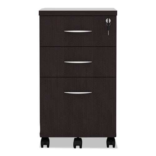 Image of Alera® Alera Valencia Series Mobile Pedestal File, Left/right, 3-Drawer: Box/box/file, Legal/letter, Espresso, 15.88 X 20.5 X 28.38