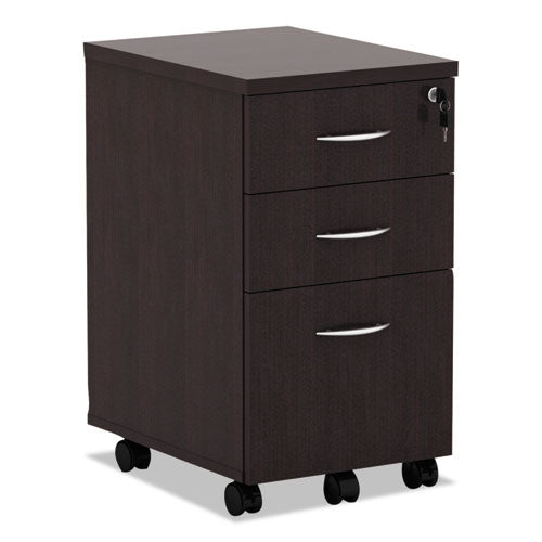 Image of Alera® Alera Valencia Series Mobile Pedestal File, Left/right, 3-Drawer: Box/box/file, Legal/letter, Espresso, 15.88 X 20.5 X 28.38