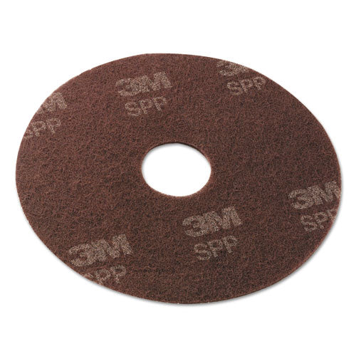 Image of Scotch-Brite Surface Prep Floor Pads, 16" Diameter, Brown, 10/carton