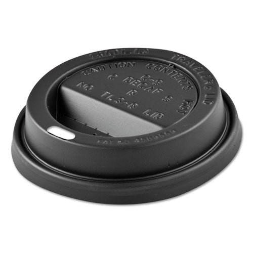 Image of SOLO® Solo Traveler Sip Through Lids for ThermoGuard Hot Cups, Fits 12 oz to 24 oz Hot Cups, Plastic, Black, 1,200/Carton
