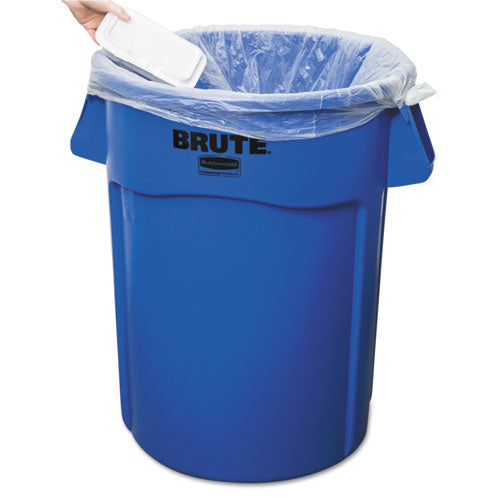 Image of Rubbermaid® Commercial Vented Round Brute Container, 44 gal, Plastic, Blue