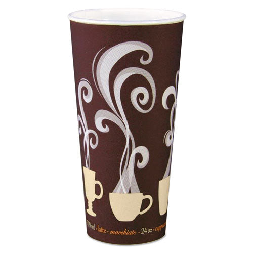 Image of SOLO® Thermoguard Insulated Paper Hot Cups, 24 oz, Steam Print Design, 600/Carton