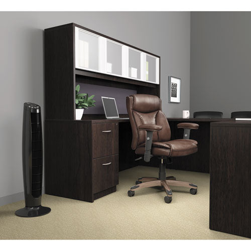 Image of Alera® Alera Reception Lounge WL Series Guest Chair, 24.21" x 24.8" x 32.67", Black Seat, Black Back, Espresso Base