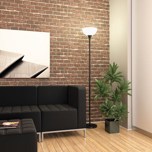 Image of Alera® Floor Lamp, 71" High, Translucent Plastic Shade, 11.25w x 11.25d x 71h, Matte Black