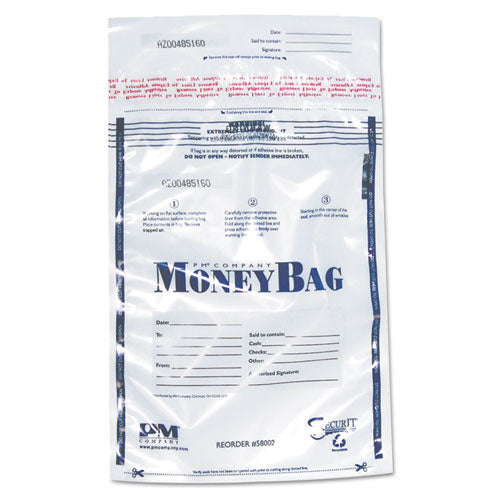 Image of SecurIT® Tamper-Evident Deposit Bag, Plastic, 9 X 12, Clear, 100/pack
