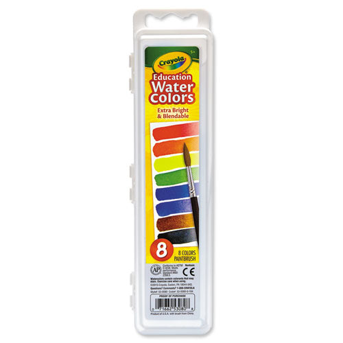 Image of Crayola® Watercolors, 8 Assorted Colors, Palette Tray