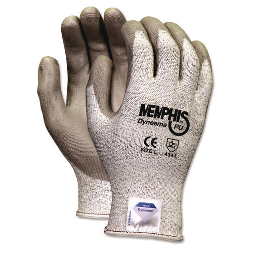 Image of MCR Safety Memphis Dyneema Polyurethane Gloves, Medium, White/gray, Pair
