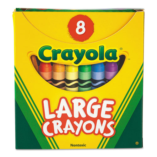 Image of Crayola® Large Crayons, Tuck Box, 8 Colors/box