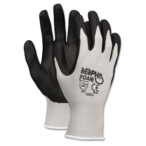 Image of MCR Safety Economy Foam Nitrile Gloves, Large, Gray/black, 12 Pairs