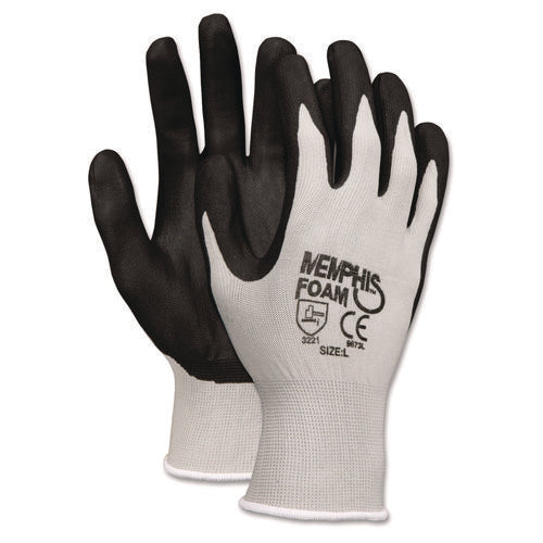 Image of MCR Safety Economy Foam Nitrile Gloves, Small, Gray/black, 12 Pairs