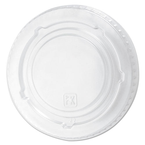 Image of Fabri-Kal® Kal-Clear/Nexclear Drink Cup Lids, Flat Lid with No Slot, Fits 12 oz to 20 oz Cold Cups, Plastic, Clear, 1,000/Carton