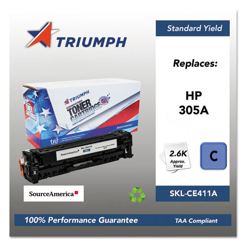 Image of 751000nsh1285 Remanufactured Ce411a (305a) Toner, 2,600 Page-Yield, Cyan