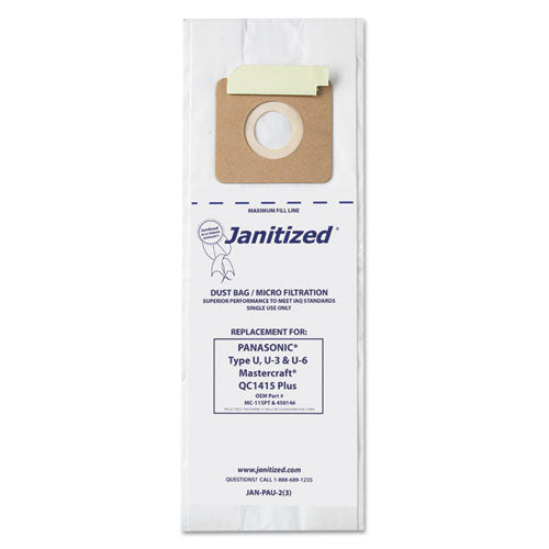 Image of Janitized® Vacuum Filter Bags Designed to Fit Panasonic Upright Type U, 36/Carton