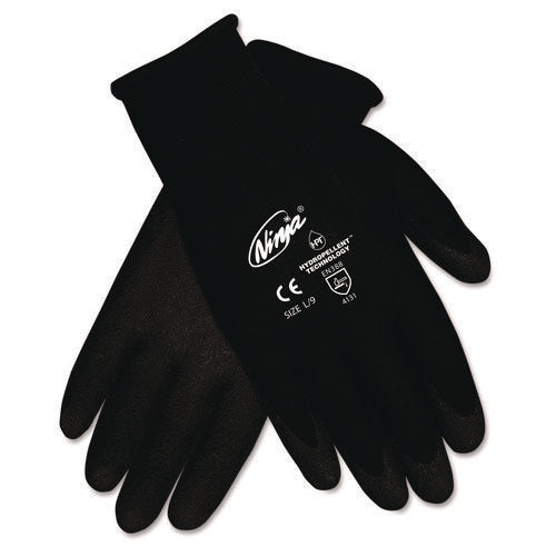 Image of MCR Safety Ninja Hpt Pvc Coated Nylon Gloves, Small, Black, Pair