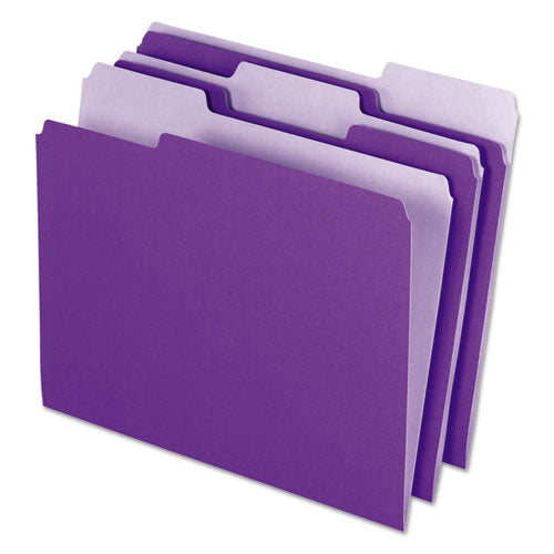Image of Pendaflex® Interior File Folders, 1/3-Cut Tabs: Assorted, Letter Size, Violet, 100/Box