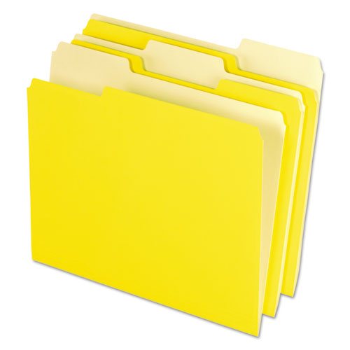 Image of Pendaflex® Interior File Folders, 1/3-Cut Tabs: Assorted, Letter Size, Yellow, 100/Box
