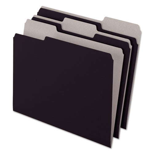 Image of Pendaflex® Interior File Folders, 1/3-Cut Tabs: Assorted, Letter Size, Black/Gray, 100/Box