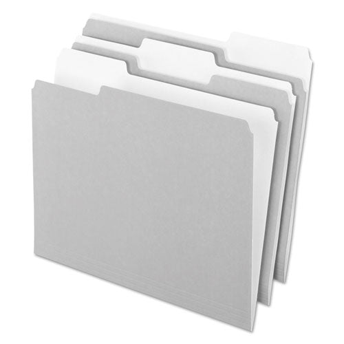 Image of Pendaflex® Interior File Folders, 1/3-Cut Tabs: Assorted, Letter Size, Gray, 100/Box