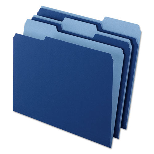 Image of Pendaflex® Interior File Folders, 1/3-Cut Tabs: Assorted, Letter Size, Navy Blue, 100/Box