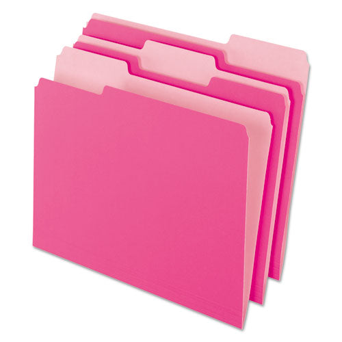 Image of Pendaflex® Interior File Folders, 1/3-Cut Tabs: Assorted, Letter Size, Pink, 100/Box