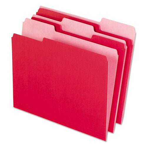 Image of Pendaflex® Interior File Folders, 1/3-Cut Tabs: Assorted, Letter Size, Red, 100/Box