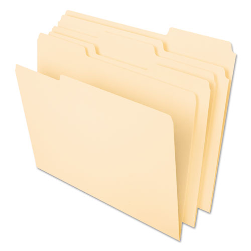 Image of Pendaflex® Interior File Folders, 1/3-Cut Tabs: Assorted, Letter Size, Manila, 100/Box