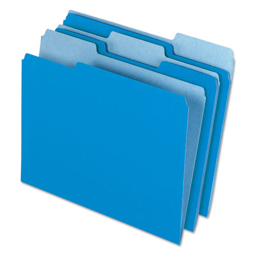 Image of Pendaflex® Interior File Folders, 1/3-Cut Tabs: Assorted, Letter Size, Blue, 100/Box