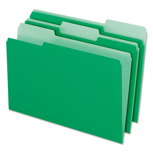 Image of Pendaflex® Interior File Folders, 1/3-Cut Tabs: Assorted, Legal Size, Green, 100/Box