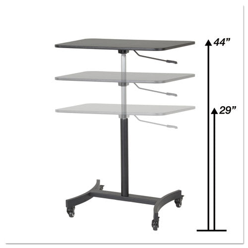 Image of Victor® Dc500 High Rise Collection Mobile Adjustable Standing Desk, 30.75" X 22" X 29" To 44", Black
