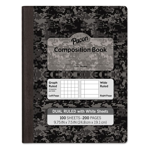 Image of Pacon® Composition Book, Wide/Legal Rule, Black Cover, (100) 9.75 x 7.5 Sheets