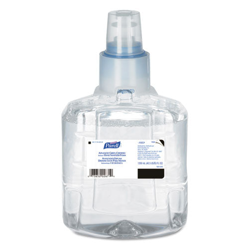 Image of PURELL® Advanced Hand Sanitizer Green Certified Foam Refill, For LTX-12 Dispensers, 1,200 mL, Fragrance-Free, 2/Carton