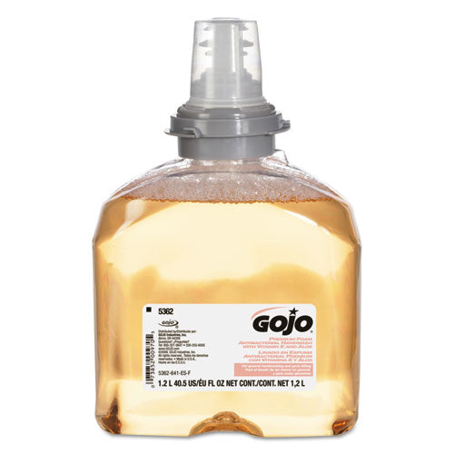 Image of GOJO® TFX Premium Foam Antibacterial Hand Wash, Refill for GOJO TFX Touch-Free Dispenser, Fresh Fruit Scent, 1,200 mL, 2/Carton