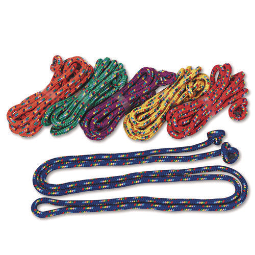 Image of Champion Sports Braided Nylon Jump Ropes, 8 Ft, Assorted, 6/pack
