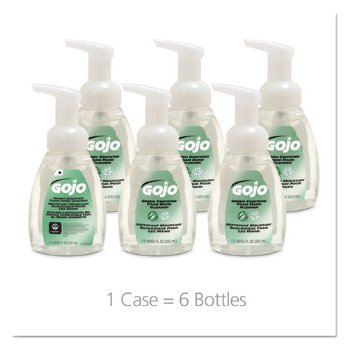 Image of GOJO® Green Certified Foam Soap, Fragrance-Free, 7.5 oz, 6/Carton