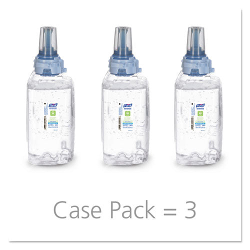 Image of PURELL® Advanced Hand Sanitizer Green Certified Gel Refill, For ADX-12 Dispensers, 1,200 mL, Fragrance-Free, 3/Carton