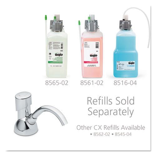Image of GOJO® Cx Counter Mount Foam Soap Dispenser, 1,500 Ml/2,300 Ml, 4.5 X 11.88 X 4.5, Chrome